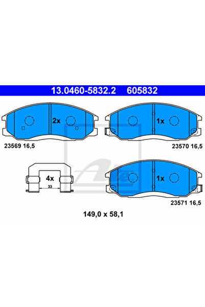 Ate Set plăcuțe de frână, frână cu disc 13.0460-5832.2