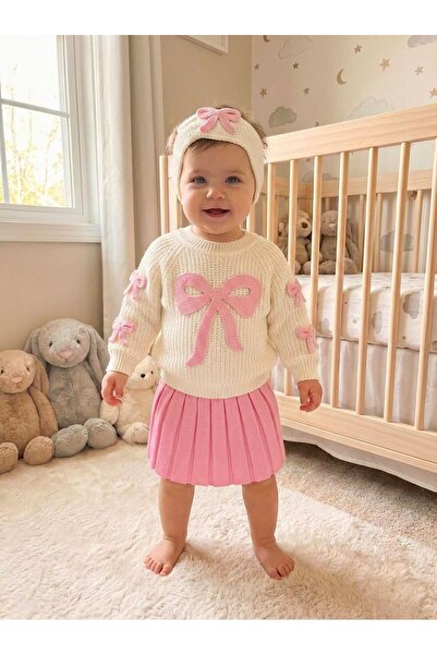 yukobaby bebeğiniz için en doğalı KIZ BEBEK TRİKO FİYONKLU ETEKLİ BANDANALI 3...