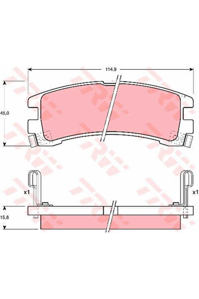 TRW Σετ τακάκια, δισκόφρενα GDB1018