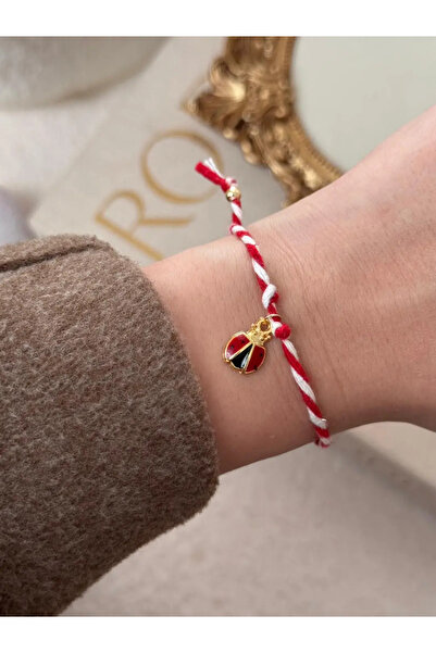LEROSY CO. Marteniçka Ladybug Charm Bracelet Red String Lucky Bracelet
