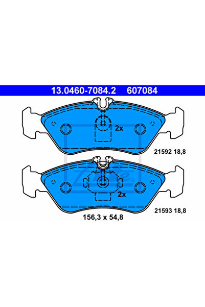 Ate Set plăcuțe de frână, frână cu disc 13.0460-7084.2