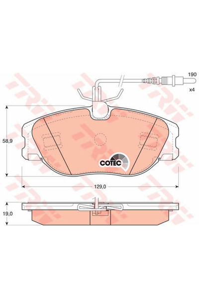 TRW Set plăcuțe de frână, frână cu disc GDB1148