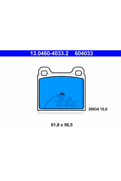 Ate Σετ τακάκια φρένων, δισκόφρενα 13.0460-4033.2