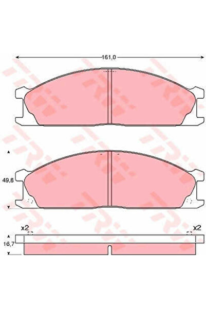 TRW Σετ τακάκια φρένων, δισκόφρενα Gdb1017 Nissan Navara/Navara Np300/Navara ...