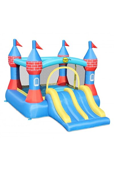 Happy Hop Castel gonflabil cu tobogan pentru două persoane și zonă de sărituri