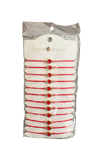 Delvio Set of 12 Heart Pattern Martisor Bracelets