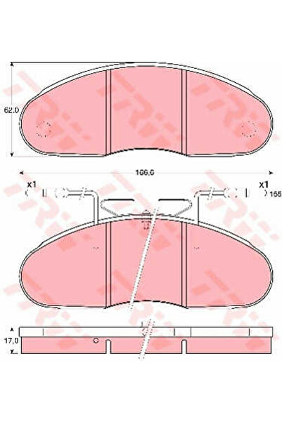 TRW Σετ τακάκια φρένων, δισκόφρενο Gdb1069 Nissan Trade Body/Trade Platform/Π...