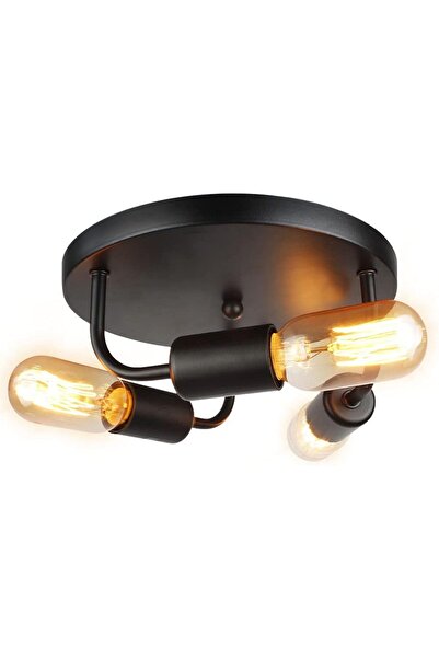 OEM Plafoniera Vintage - Metal, 3 Surse de Lumina, 3 x E27, Diametru 24 cm, N...