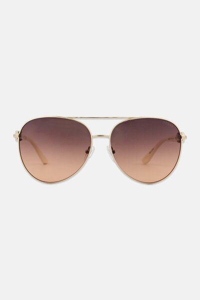 Guess Women GU00158 32B Aviator Sunglasses, Gold