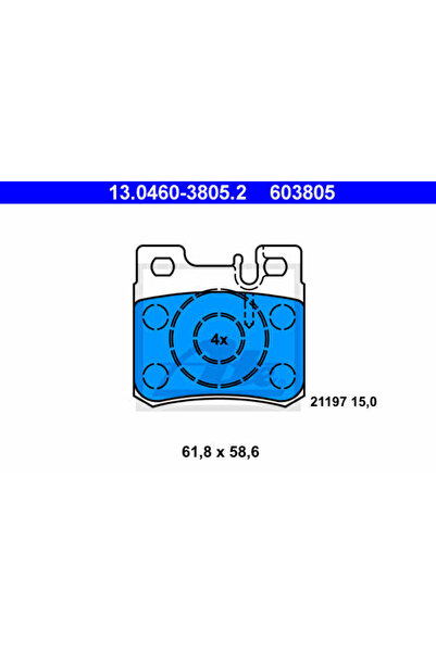 Ate Σετ τακάκια φρένων, δισκόφρενο 13.0460-3805.2 Mercedes-Benz 124 Cabriolet...