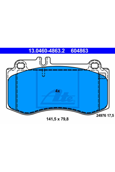 Ate Σετ τακάκια φρένων, δισκόφρενα 13.0460-4863.2