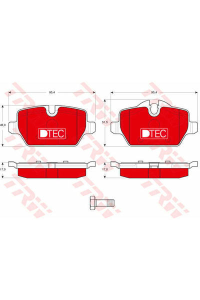 TRW Set plăcuțe de frână, frână cu disc GDB1612DTE