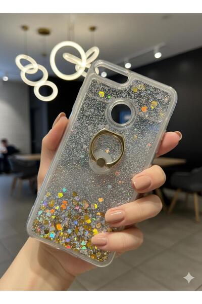 TECNOTREND Huawei P Smart 2018 / Honor 9 Lite Uyumlu Kılıf Sulu Simli Yüzüklü...