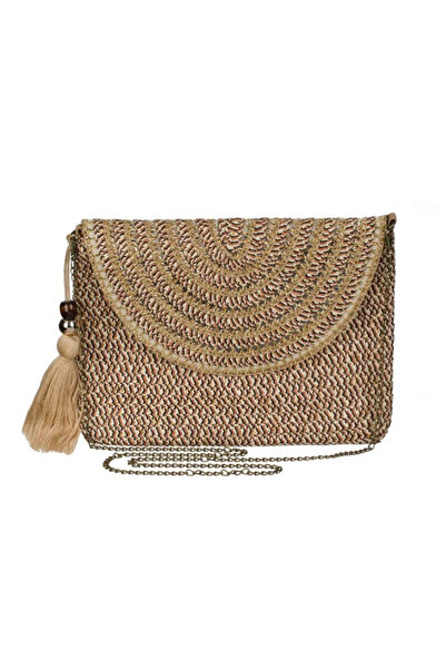 Lumi LUXURY Women's Straw Chain Crossbody Bag 30x22.5cm