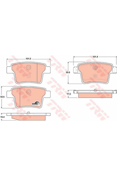 TRW Brake Pad Set, disc brake GDB1665