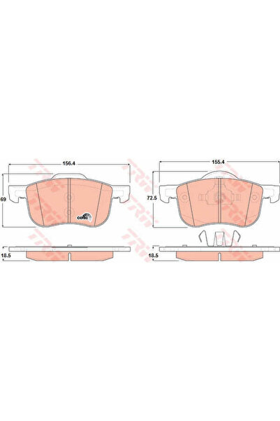 TRW Set Placute Frana,Frana Disc Gdb1388 Volvo S60 I/S70/S80 I