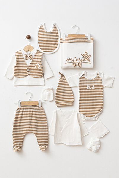 ZEYNUKO طقم زيبين للأطفال حديثي الولادة مكون من 10 قطع مصنوع من القطن بنسبة 1...