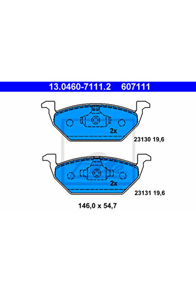 Ate Σετ τακάκια φρένων, δισκόφρενα 13.0460-7111.2