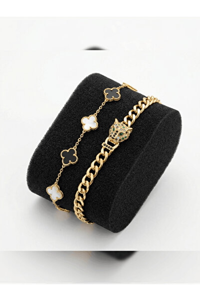 PURE BERRY طقم أساور فانكليف من الفولاذ المقاوم للصدأ 316L مرصع بالزركون، لا ...