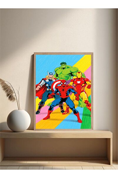 MOR TABLO MARVEL Doğal Ahşap Çerçeveli Tek Parça Dekoratif Tablo