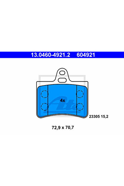 Ate Σετ τακάκια φρένων, δισκόφρενα 13.0460-4921.2
