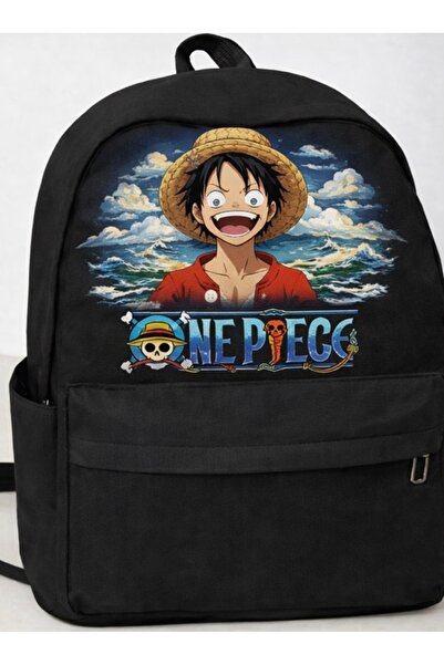 Toum Black Backpack with Anime Print