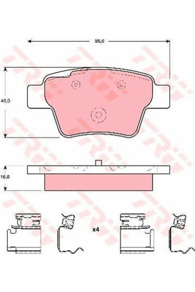 TRW Brake Pad Set, disc brake GDB1678