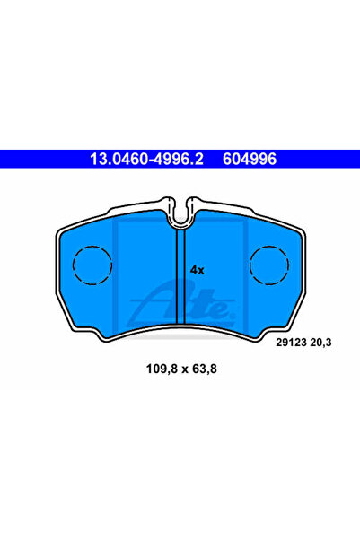 Ate Σετ τακάκια φρένων, δισκόφρενα 13.0460-4996.2