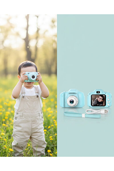 Tekno dean 2026 Mavi Mini HD Dijital Kamera Video ve Fotoğraf Çekimli Şarjlı Taşınabilir Kayıt Cihaz