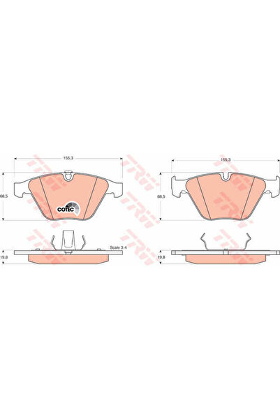 TRW Set plăcuțe de frână, frână cu disc GDB1498