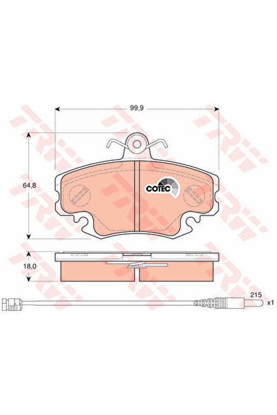 TRW Brake Pad Set, disc brake GDB1465