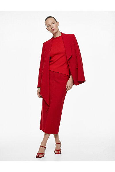 Koton Pocket Detailed Regular Waist Zippered Midi Pencil Skirt