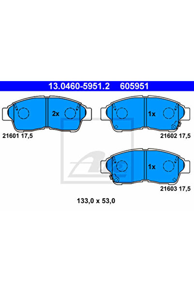 Ate Σετ τακάκια, Δισκόφρενα 13.0460-5951.2 Toyota Caldina Combi/Camry/Carina ...