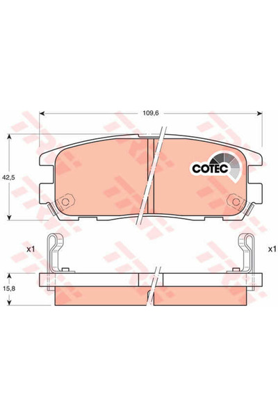 TRW Set plăcuțe de frână, frână cu disc GDB1187