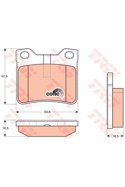 TRW Σετ τακάκια φρένων, δισκόφρενο Gdb1276 Peugeot 406/406 Break/406 Coupe
