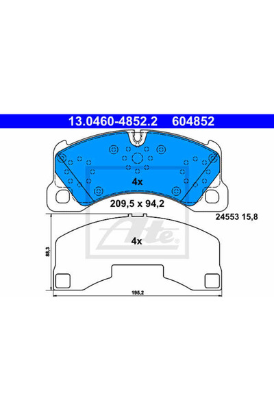 Ate Σετ τακάκια φρένων, δισκόφρενα 13.0460-4852.2