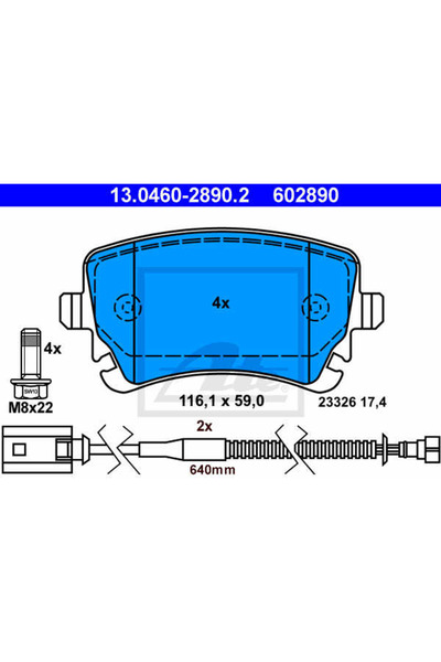 Ate Set plăcuțe de frână, frână cu disc 13.0460-2890.2