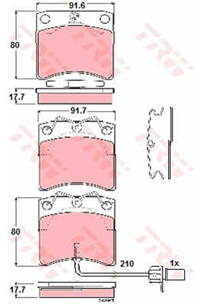 TRW Set plăcuțe de frână, frână cu disc GDB1368