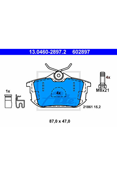 Ate Set Placute Frana,Frana Disc 13.0460-2897.2 Mitsubishi Colt Vi Smart Forfour