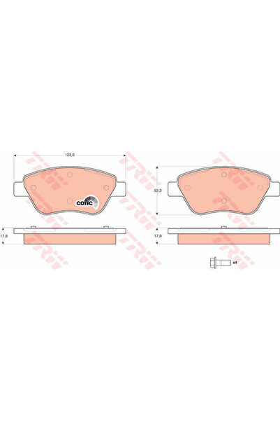 TRW Комплект спирачни накладки, дискови спирачки GDB1579