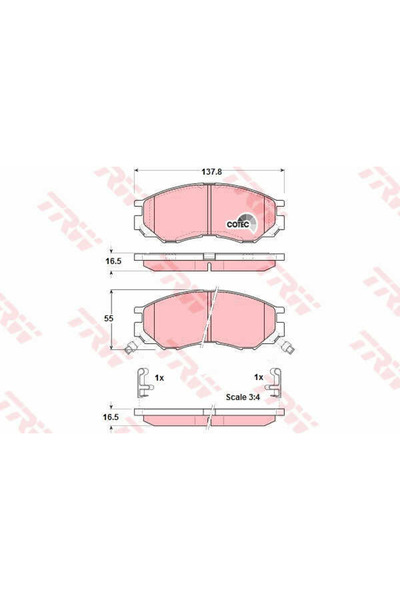 TRW Set plăcuțe de frână, frână cu disc GDB1286