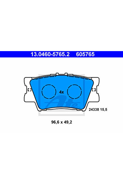 Ate Σετ τακάκια φρένων, δισκόφρενα 13.0460-5765.2
