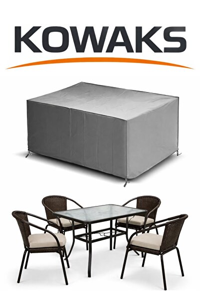 KOWAKS Bahçe Mobilya Brandası 300x200x80 Cm Masa Sandalye Koruma Örtüsü Kılıf...