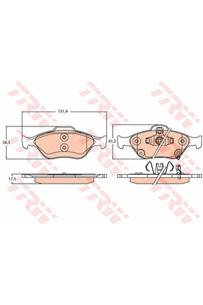 TRW Σετ τακάκια, δισκόφρενα GDB3625