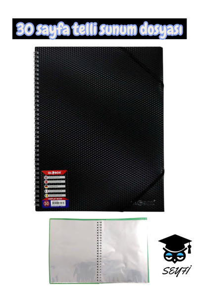 SEYFİKİRTASİYE a4 ebat spiralli sunum dosyası 30 yaprak plastik kapak
