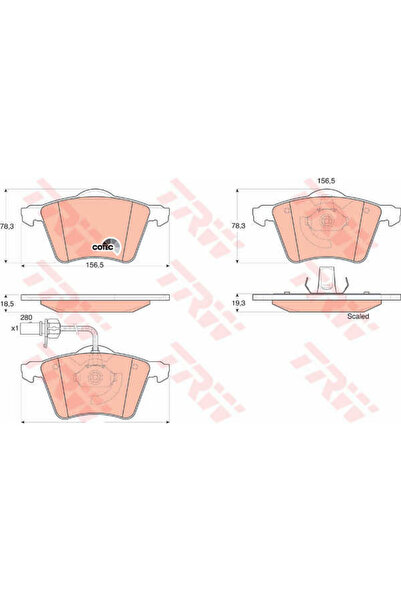 TRW Set plăcuțe de frână, frână cu disc GDB1538