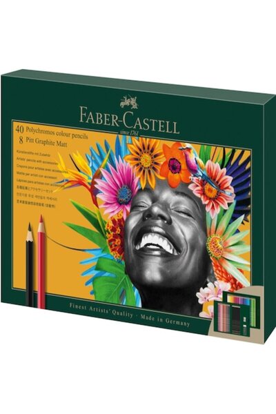 Faber Castell Set of 40 Polychromos Colored Pencils + 8 Matt Graphite Pencils...