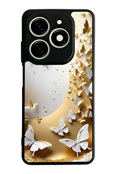 TECNO Spark 20 / 20C Compatible Printed, Matte Black, Soft Silicone, Protecti...