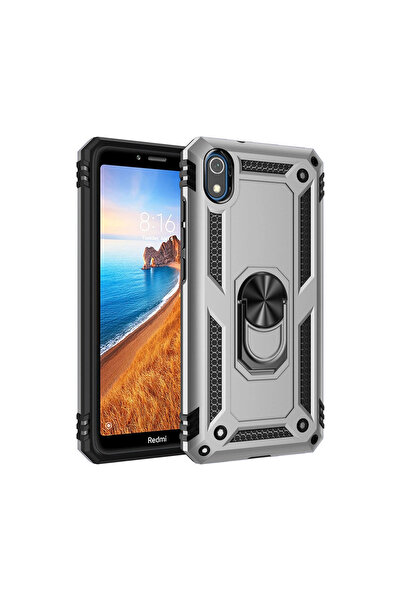 eco port Redmi 7A Compatible Case Sofia Ring Silicone Cover - Silver