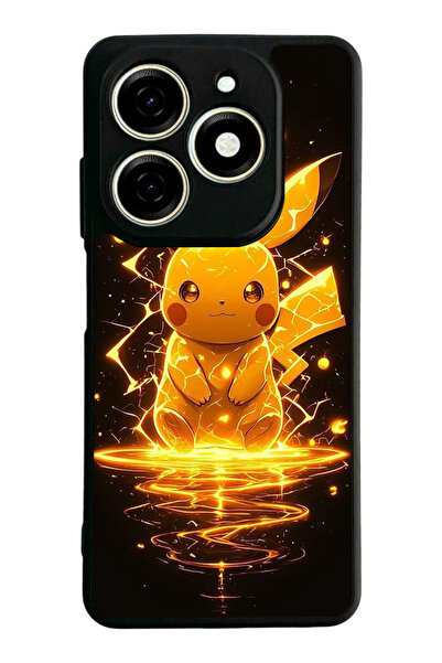 TECNO Spark 20 / 20C Compatible Printed, Matte Black, Soft Silicone, Protecti...